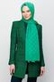 Benetton Green Checkerboard Pattern Silky Jacquard Shawl - 2