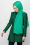 Benetton Green Checkerboard Pattern Silky Jacquard Shawl - 3