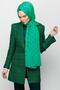 Benetton Green Checkerboard Pattern Silky Jacquard Shawl - 6