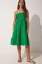 Women's Green Strappy Flounce Summer Poplin Dress DD01226 - 3