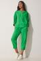 Women's Vibrant Green Flowing Ayrobin Blouse Baggy Pants Set DP00183