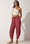 Women's Dried Rose Linen Shalwar Trousers CI00036 - 2