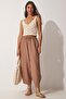 Women's Dark Biscuit Pocketed Linen Viscose Shalwar Trousers CV00001