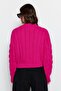 Fuchsia Cropped Mock Neck Knit Sweater TWOAW22KZ1634 - 6