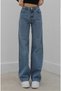 Hot Women Ikon Blue Snow Wash Lycra Super High Waist Loose Jean Trousers. (super High.) - 4