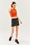 Brick Zero Sleeve Crew Neck Fitted 100% Cotton Camisole Flexible Crop Blouse - 3