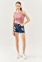 Dusty Rose Zero Sleeve Crew Neck Fitted 100% Cotton Camisole Flexible Crop Blouse - 4