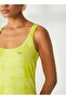 Square Neck Pattern Green Long Women Dress Mable - 4