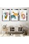 Triple Abstract Pattern Triple Mdf Table Set with Silver Mirrored Plexi Frame