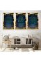 Gold Mirrored Plexi Framed Felak Nas and Ayetel Kursi Religious Triple Mdf Table Set