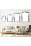 Colorful Triple Mdf Table Set with Silver Mirrored Plexiglass Frame - 2