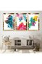 Colorful Triple Mdf Table Set with Gold Mirrored Plexi Frame