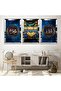 Silver Mirrored Plexiglass Framed Allah and Hz Muhammad Word Religious Triple Mdf Painting Set