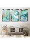 Turquoise Color Triple Mdf Table Set with Silver Mirrored Plexi Frame