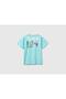 Boy's Water Green Beach Printed T-shirt Water Green - 2