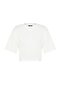 Ekru Relaxed/Rahat Kalıp %100 Kalın Pamuklu Crop Örme T-Shirt TWOSS23TS00038 - 7