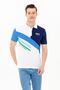Men's Navy Blue Polo Neck T-Shirt - 7