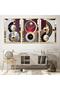 طقم طاولة MDF ثلاثية معكوسة بسيطة مع إطار زجاجي شفاف ذهبي اللون