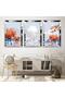 Silver Mirrored Plexiglass Framed Deer Triple Abstract Pattern Triple Mdf Table Set
