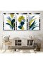 Triple Abstract Pattern Triple Mdf Table Set with Silver Mirrored Plexi Frame