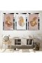 Silver Mirrored Plexiglass Framed Triple Abstract Pattern Shapes Triple Mdf Table Set