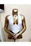 Halter Neck and Back Low-cut Blouse - 4