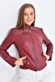 B-44 Women's Burgundy Leather Coat - 5