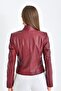 B-44 Women's Burgundy Leather Coat - 7