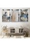 Colorful Flower Triple Mdf Table Set with Silver Mirrored Plexi Frame