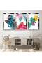 Colorful Triple Mdf Table Set with Silver Mirrored Plexiglass Frame