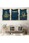 Gold Mirrored Plexiglass Framed Ayetel Kursi Allah and Haz Muhammad Word Triple Mdf Painting Set