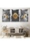 Minimalist Triple Abstract Pattern Triple Mdf Table Set with Silver Mirrored Plexi Frame
