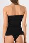 11040 Gathered Straples Long Black Knitted Seamless Seamless Soft Basic Women's Tank Top - 3