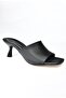 Black Thin Heeled Women's Slippers - 5
