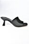 Black Thin Heeled Women's Slippers - 6