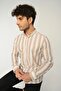 Striped Slim Fit Linen Shirt - 4