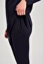 Water Laser Cut Detailed Navy Blue Lycra 5 Piece Hijab Swimsuit Set - 6