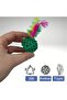 BUFFER® 2-Piece Rattan Colorful Plush Feather Cat Dog Toy - Catch Chewing Rattle Ball Toy - 5