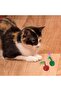 BUFFER® 2-Piece Rattan Colorful Plush Feather Cat Dog Toy - Catch Chewing Rattle Ball Toy - 7