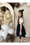 Girl's Short Balloon Sleeve Badi and Gabardine Gilet Dress - 7
