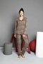 Women's Leopard Cotton Buttoned Pijama Set - 7