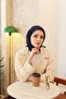 وشاح ميراي بلون سادة - أزرق داكن كريستالي