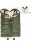 Y150l Envelope Style Hooded Cotton Sleeping Bag -6°c Green-right - 7