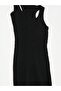 90149 Deep Crew Neck Knitwear Dress-black - 3