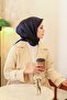 وشاح ميراي بلون سادة - أزرق داكن كريستالي - 4