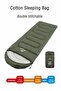 Y150l Envelope Style Hooded Cotton Sleeping Bag -6°c Green-right - 3