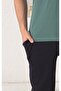 Short Sleeve, Six Long Spacers, Pockets, Three Buttons, Green Color Men's Pajamas Set - 3
