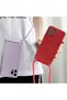 Compatible with Oppo A76 Silicone Case with Drawstring Neck Strap Epiphany Case with Velvet Inner Surface Red - 3