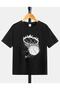 Black and White Basketball Hoop Printed Kids Tshirt