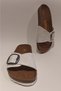 Anatomical Sole Adjustable Buckle Birken Model White Women's Slippers - 4